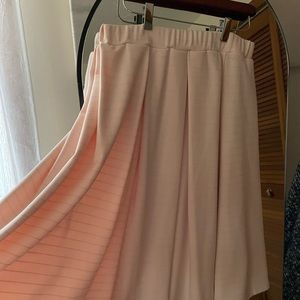Blush Striped Pleated Skirt